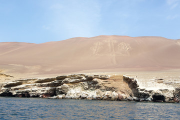 Desert and sea in Paracas area, 4 hours south of Lima, capital of Peru, South America.