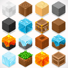 Fototapeta premium Mine Cubes 03 Elements Isometric