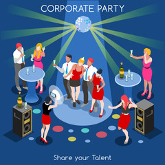 Team Party 01 People Isometric
