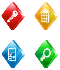 glass transparent color icon set