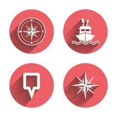 Windrose navigation compass, shipping delivery.