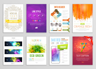 Set of Flyer, Brochure, Background, Infographic, Banner Designs