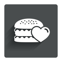 Hamburger icon. Burger food symbol.