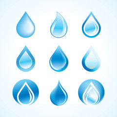 Vector Water Drops Icon Set