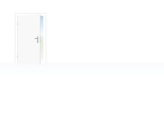 Backdoor or loophole of a white room. Vector illustration.