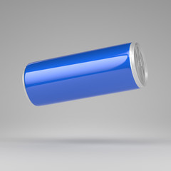 Small metal can with soda or energy drink