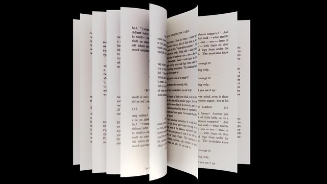 Book slow motion repeatly move over black background