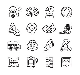 Medical Icons Related to Different Branches of Medicine