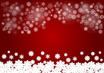 Obraz na płótnie Canvas Red background with snowflakes vector