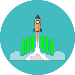 Startup, launching new business concept. Flat design.