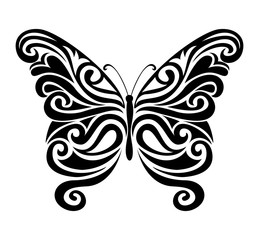 Ornamental butterfly silhouette.