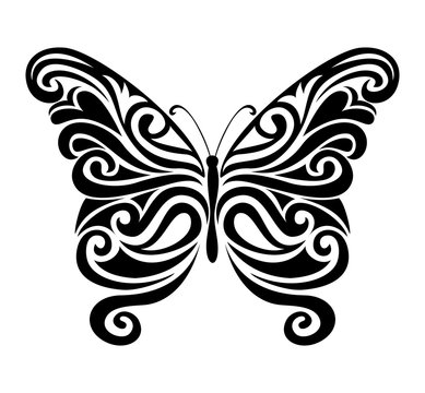 Ornamental butterfly silhouette.
