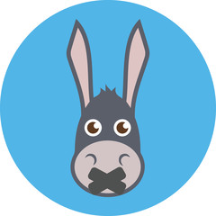 Donkey Head With Mouth Sealed. Shut up concept. Flat design.