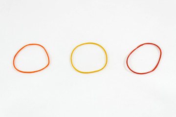Rubber band on white background