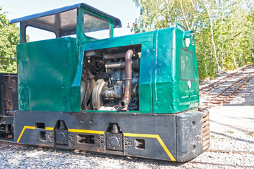 Mine train locomotive, Train in mining museum in Bohemia, Czech Republic