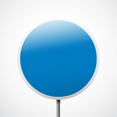 Road sign vector. Round information, indication or order sign blue with white stroke.
