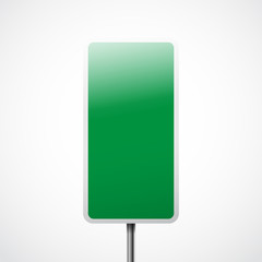 Road sign vector. Rectangular information road sign green with white stroke.