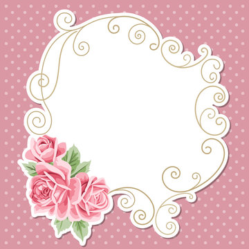 Polka dot background with roses