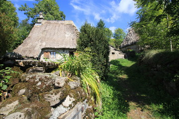 Fototapeta na wymiar chaumière du Granier, hameau de Neyrevèze, 15