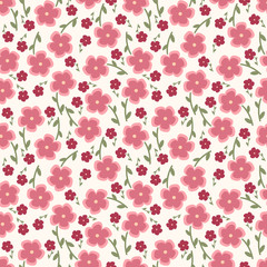 Simple and beauty flower seamless pattern. Vector illustration good for textile and paper wrapping print