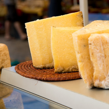 Cheese at the Market of Sarlat (France)