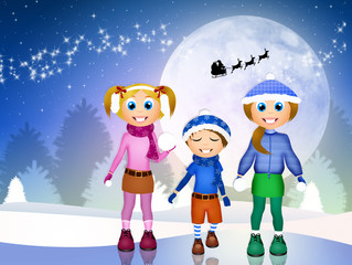 Fototapeta premium children at Christmas