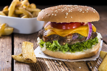 Big Burger with homemade French Fries