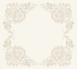 Vector Elegant decorative khokhloma postcard frame