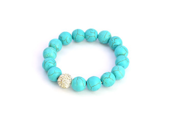 Necklace made of natural stone isolated on white background