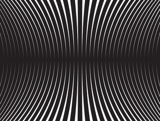 black and white mobious wave stripe optical design