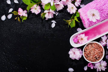 Obraz na płótnie Canvas Spa concept with flowers of almond