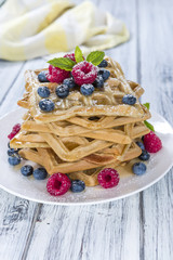 Homemade Waffles with mixed Berries