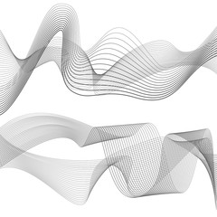 curved lines background white and grey vector