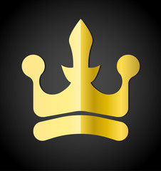 simple design elements. Gold Crown on black
