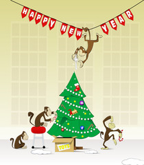 Illustration of 2016 year  the monkey.