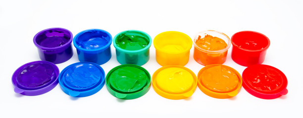 Children finger paint isolated