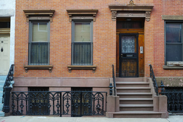 Brownstone brick wall house 
