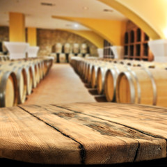 table of free space and background of barrels 