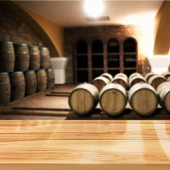 table of free space and background of barrels 