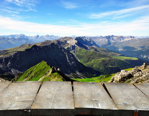 View on mountains above Davos taken from Weissfluhgipfel
