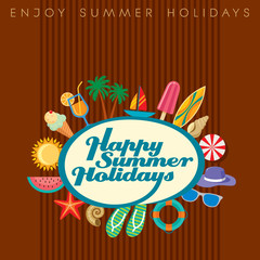 Summer holidays illustration & summer background