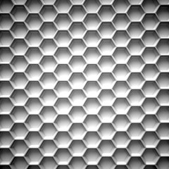 Fototapety  Czarno-biały plaster miodu. Abstrakcyjne tło. Ilustracja 3D na białym tle
