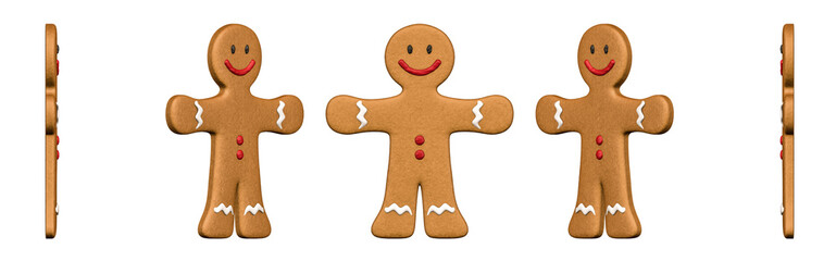 Weihnachten Lebkuchenmann in verschiednen Ansichten