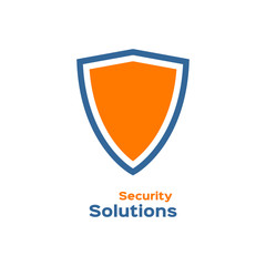 Security solutions logo, shield silhouette 