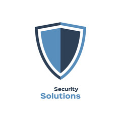 Security solutions logo, shield silhouette 