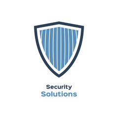 Security solutions logo, shield silhouette 