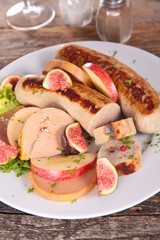 white sausage with foie gras