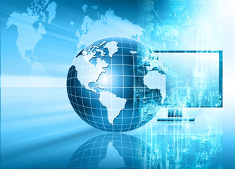 Best Internet Concept of global business. Globe, glowing lines