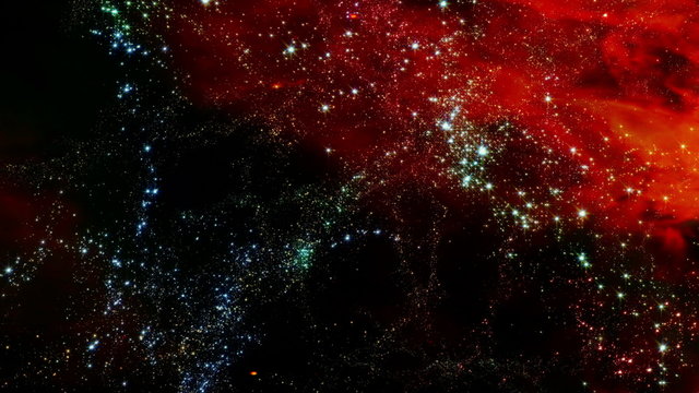 Space 2115: Traveling through star fields in deep space (Loop).