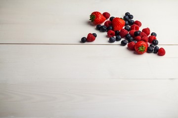Naklejka na ściany i meble Fresh berries in close up